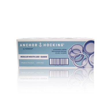 Tecnocap Anchor Hocking Regular Mouth Canning Lids and Bands 12 pk