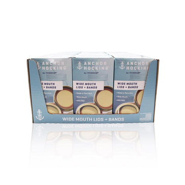 Tecnocap Anchor Hocking Wide Mouth Canning Lids and Bands 12 pk