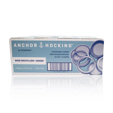 Tecnocap Anchor Hocking Wide Mouth Canning Lids and Bands 12 pk