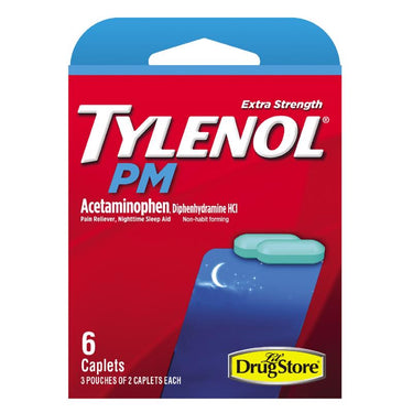 Tylenol PM Pain Reliever/Nightime Sleep Aid 6 ct 6 pc