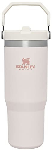 Stanley The IceFlow 30 oz Rose Quartz BPA Free Double-wall Vacuum Insulated Straw Tumbler