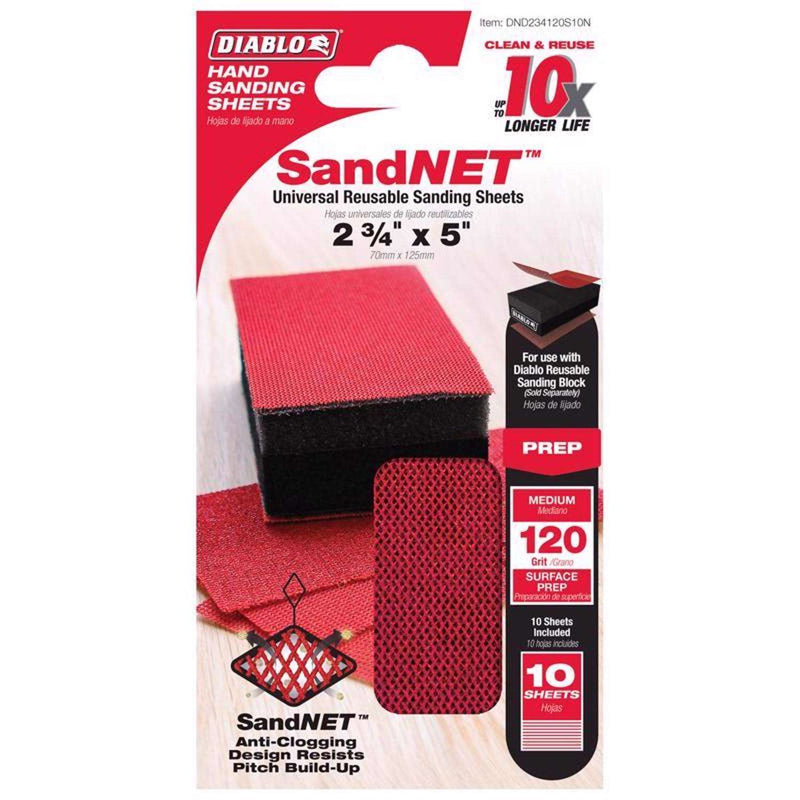 Load image into Gallery viewer, Diablo SandNet 5 in. L X 2-3/4 in. W 120 Grit Medium Block Hand Sanding Pad
