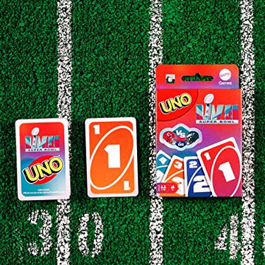 UNO NFL LVII Card Game for Kids Adults Family & Game Night with Special Touchdown Rule