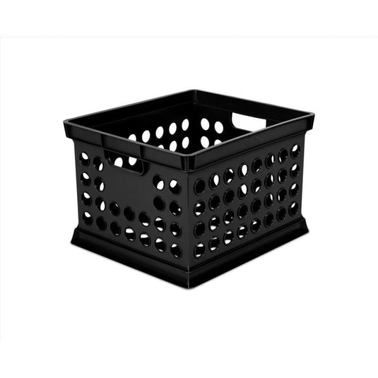 Sterilite Black Crate 10.62 in. H X 15.62 in. W X 13.75 in. D Stackable