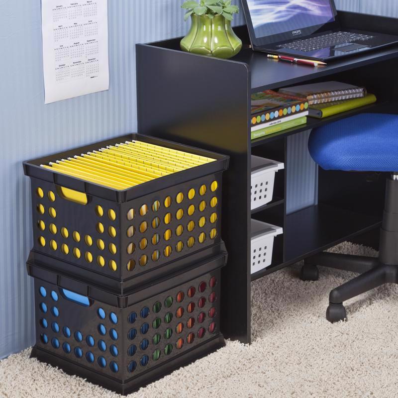 Load image into Gallery viewer, Sterilite Black Crate 10.62 in. H X 15.62 in. W X 13.75 in. D Stackable
