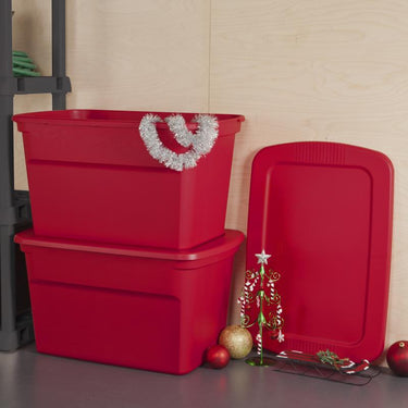 Sterilite 30 gal Red Storage Tote 17.12 in. H X 30.5 in. W X 20.25 in. D