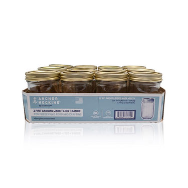 Anchor Hocking Tecnocap Wide Mouth Canning Jar 16 oz 12 pk