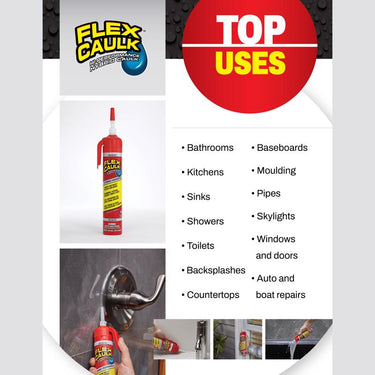 Flex Seal Family of Products Flex Caulk White Polymer Advanced Hybrid Polymer Caulk 9 oz