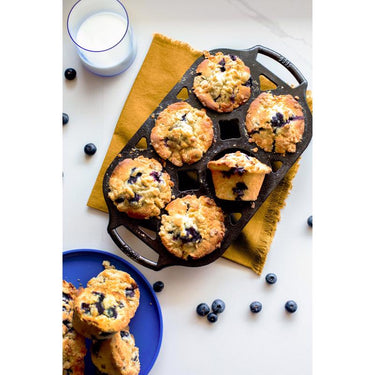 Lodge 7 in. W X 13 in. L Muffin Pan Gray 1 pc
