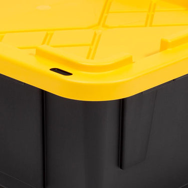 Greenmade 15 gal Black/Yellow Snap Lock Storage Box Stackable