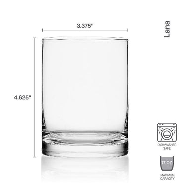 Lifetime Brands Mikasa 17 oz Clear Glass Lana Drinking Glass Set