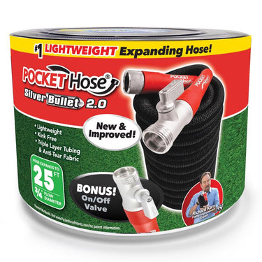 Pocket Hose Silver Bullet 2.0 3/4 in. D X 25 ft. L Medium Duty Expandable Flexible Garden Hose