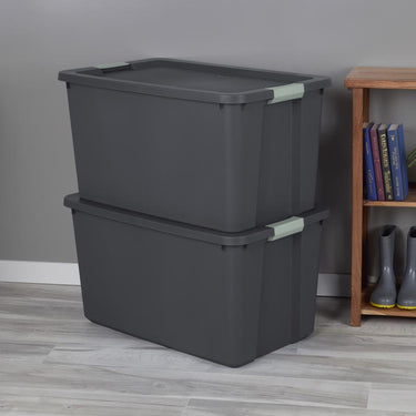 Sterilite 34 gal Gray Storage Tote w/Latching Lid 17.25 in. H X 31.62 in. W X 20 in. D Stackable