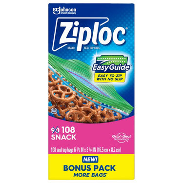Ziploc Grip 'n Seal Technology Clear Snack Bag 108 pk