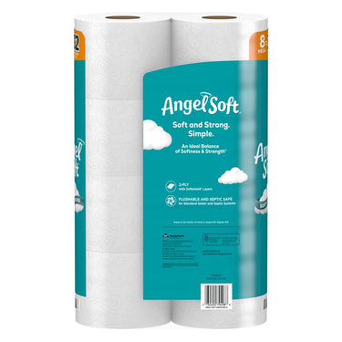 Angel Soft Toilet Paper 8 Rolls 320 sheet 4 in.