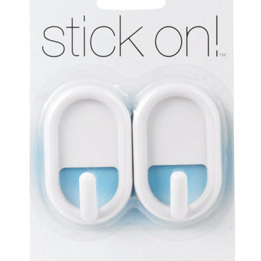 iDesign 3/4 in. L White Plastic Small Stick On Hook 0.2 lb. cap. 2 pk