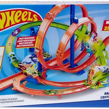 Hot Wheels Track Set With 5 Crash Zones, Motorized Booster And 1 Hot Wheels Car