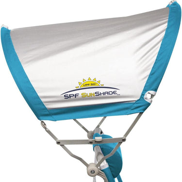 SunShade Big Surf 4-Level Folding Beach Chair with Sun Shade (Saybrooke Blue)