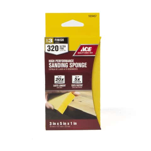 Load image into Gallery viewer, Ace 5 in. L X 3 in. W X 1 in. 320 Grit Super Fine 2-Sided Sanding Sponge
