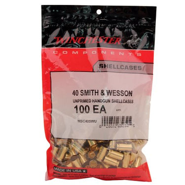 Winchester Unprimed Brass .40 S&W Pistol Cartridge Cases