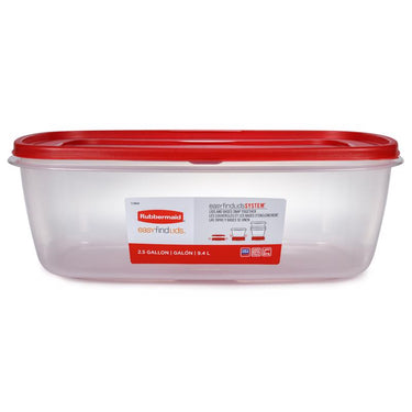 Rubbermaid 2.5 gal Clear/Red Food Storage Container 1 pk