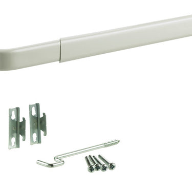Kenney Enamel White Curtain Rod 48 in. L X 86 in. L