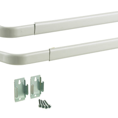 Kenney White Traditional/Transitional Double Curtain Rod 28 in. L X 48 in. L