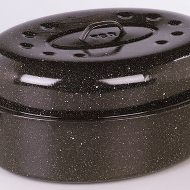 Granite Ware Porcelain Enamel Covered Roaster 20 lb Black