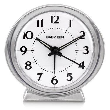 Westclox Baby Ben Silver Alarm Clock Analog Battery Operated