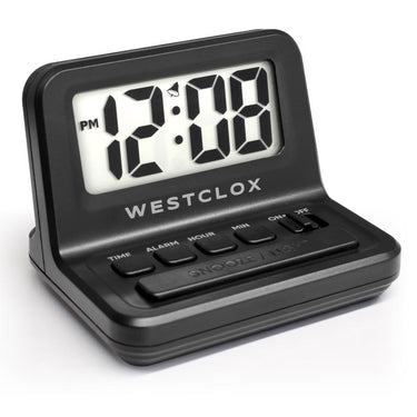 Westclox 0.8 in. Black Travel Alarm Clock Digital