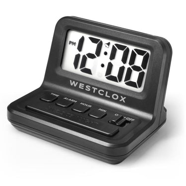 Westclox 0.8 in. Black Travel Alarm Clock Digital