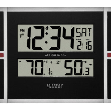 La Crosse Technology 11 in. L X 1.10 in. W Indoor and Outdoor Contemporary Digital Atomic Wall Clock