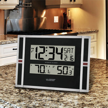 La Crosse Technology 11 in. L X 1.10 in. W Indoor and Outdoor Contemporary Digital Atomic Wall Clock