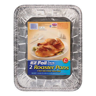 Hefty EZ Foil Aluminum Roaster Pan 6 qt Silver