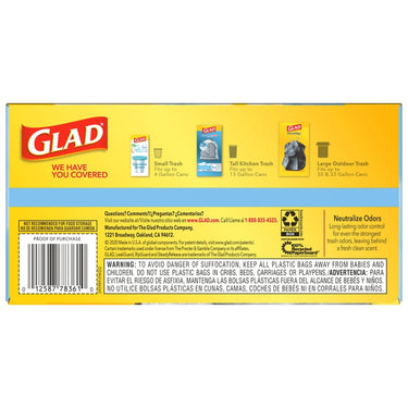 Glad ForceFlex 13 gal. Fresh Tall Kitchen Bags Drawstring 40 pk