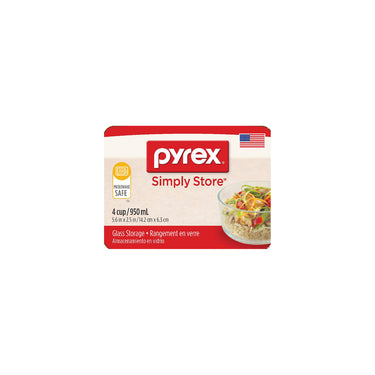Pyrex 6 in. Round Glass Dish with Lid Blue/Clear