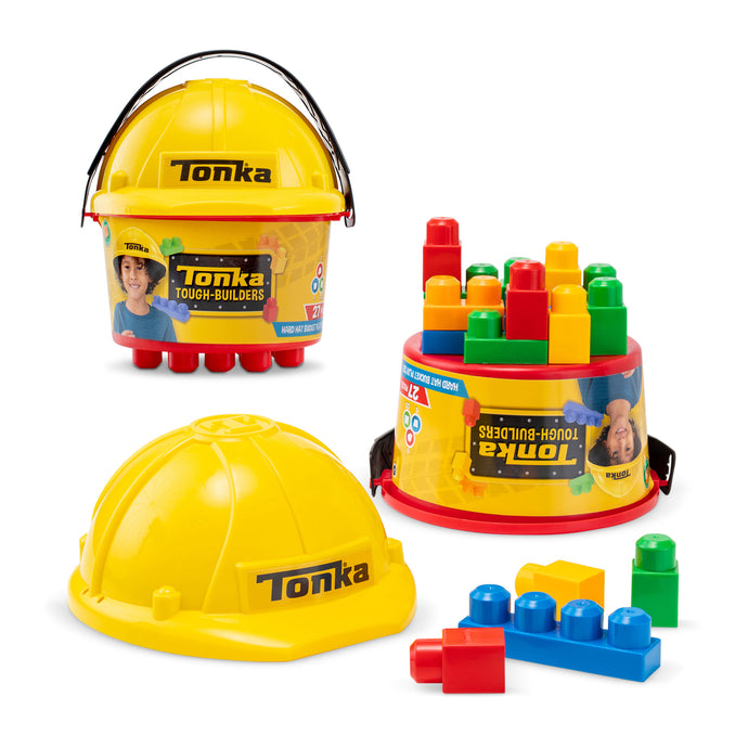 Tonka Tough Builders Hard Hat & Large Size Building Blocks