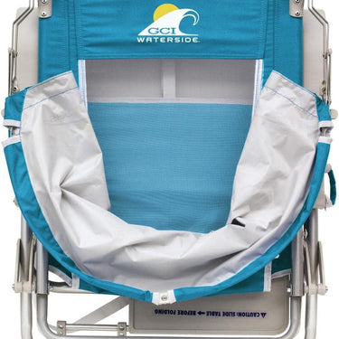 SunShade Big Surf 4-Level Folding Beach Chair with Sun Shade (Saybrooke Blue)