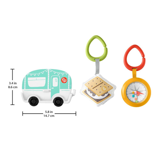 Fisher-Price Baby S'More Fun Camping Gift Set,3 Outdoor-Themed Baby Toys and teether for Infants Ages 3 Months and up