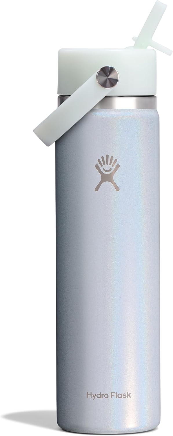 Hydro Flask 24oz Water Bottle with Wide Straw Lid (Glimmer Blue)