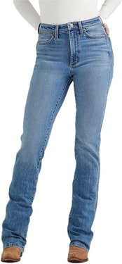 Wrangler Women's Retro Bailey High Rise Boot Cut Jean (Kelly/Light Wash) Size 30X32