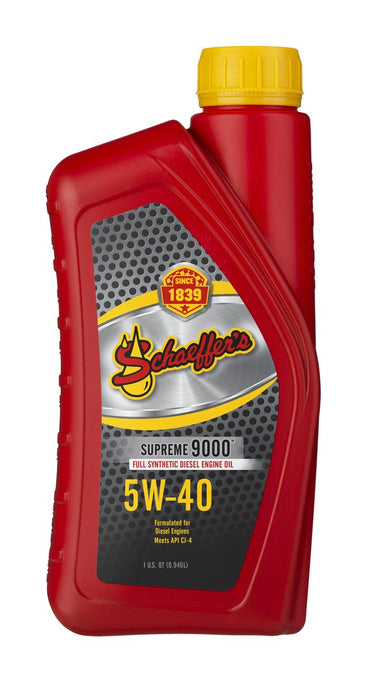 Schaeffer Manufacturing Co. Supreme 9000 Full Synthetic Engine Oil, 5W-40, 1 quart