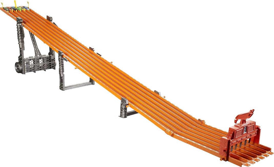 Hot Wheels Toy Car Track Set Super 6-Lane Raceway, 8Ft Track That Rolls Up for Storage, 6 1:64 Scale Cars