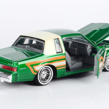 1987 Regal 3.8 SFI Turbo Green Metallic and Cream with Graphics Get Low Series 1/24 Diecast Model Car