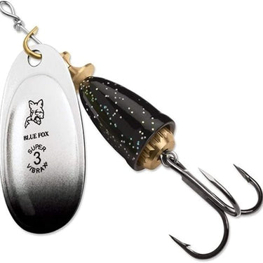 Blue Fox Classic Vibrax 06 Plated 5/8 Oz Fishing Lures (Black Candyback)