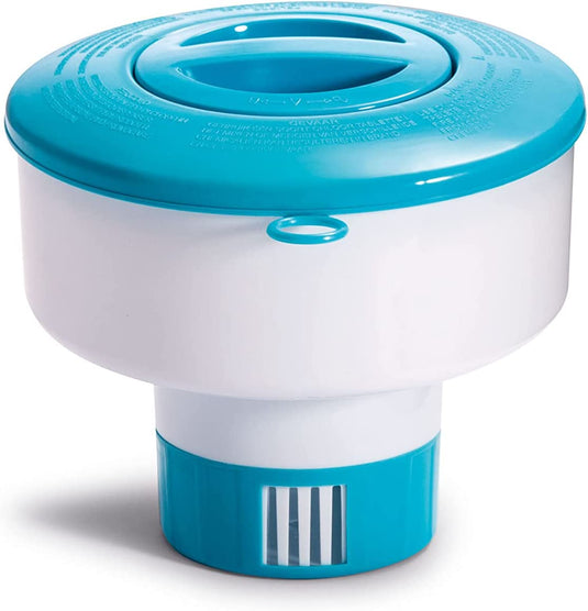 Intex 7-Inch Floating Chemical Dispenser for Pools, White/Blue