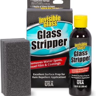 Invisible Glass 3.38-Ounce Glass Stripper Water Spot Remover Kit Eliminates Coatings, Waxes, Oils and More to Polish and Restore Automotive Glass , white