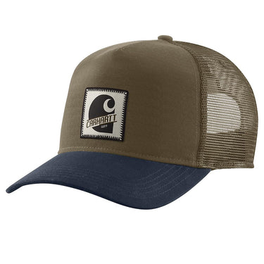 Carhartt Rugged Flex™ Five-Panel C Patch Cap (Burnished Logs/Navy)