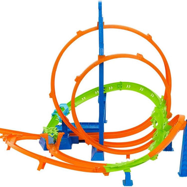 Hot Wheels Track Set With 5 Crash Zones, Motorized Booster And 1 Hot Wheels Car
