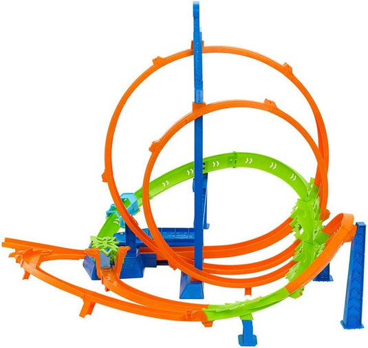 Hot Wheels Track Set With 5 Crash Zones, Motorized Booster And 1 Hot Wheels Car